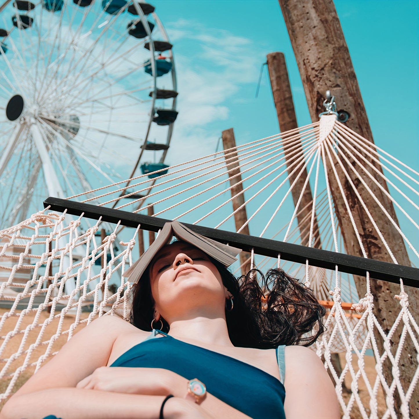 SZHLUX Hammock Handwoven Cotton Outdoor Relaxation