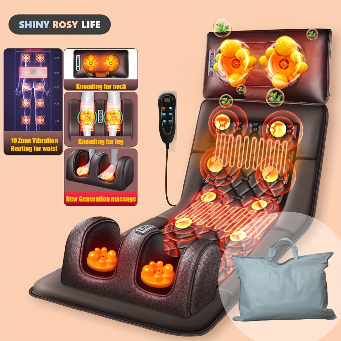 SHINY ROSY Full Body Massage Pad With 10-Zone Wave Vibration