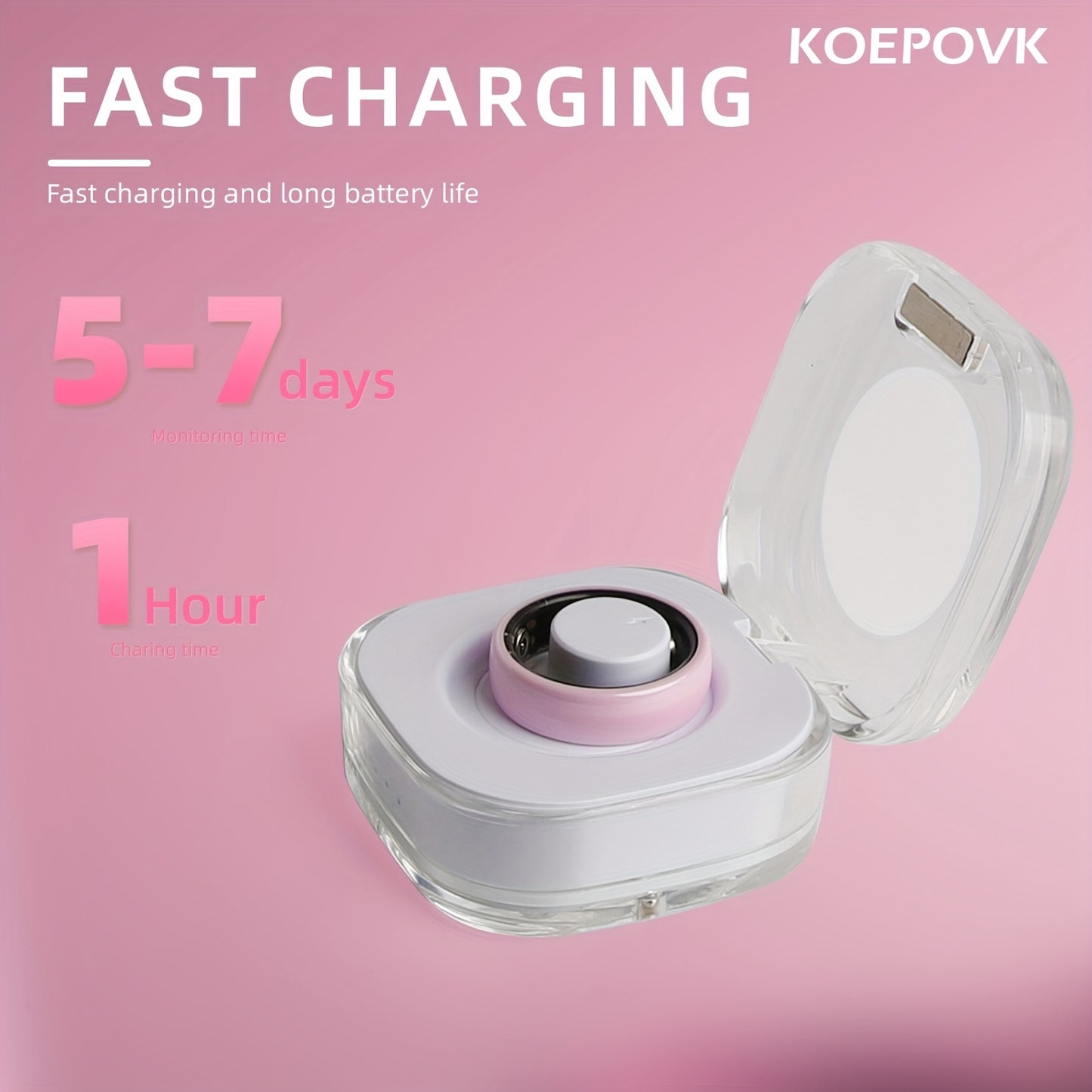Smart Ring Stainless Steel Fitness Tracker With Crystal Case