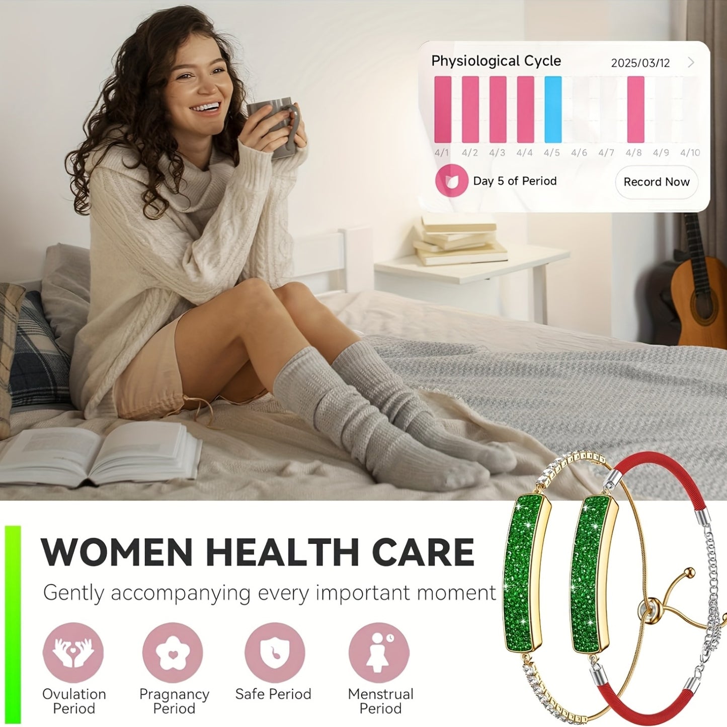 Smart Band With Luxury Diamond Bracelet Fitness Tracker For Women