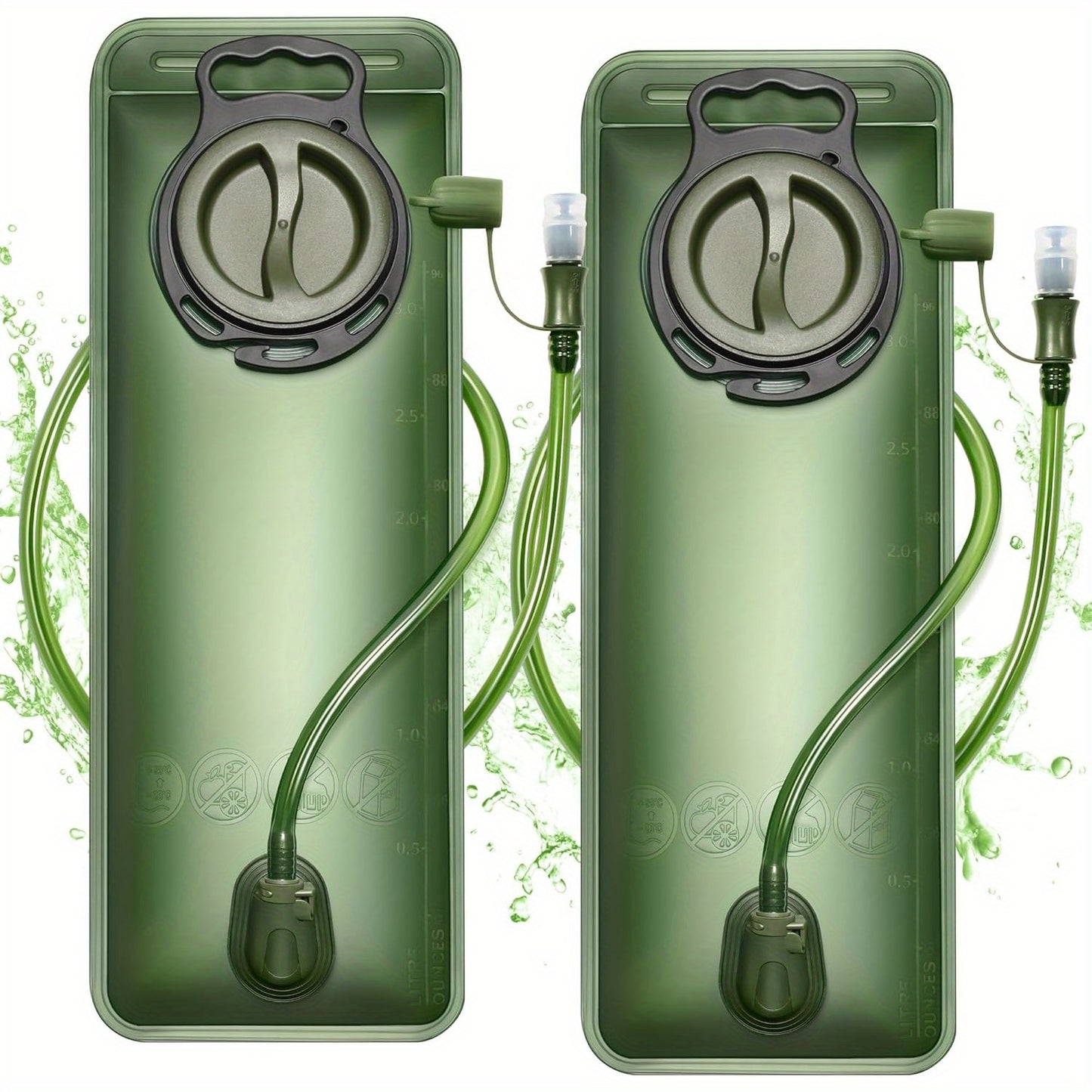 67.63oz Leak-Proof Hydration Bladder with Ergonomic Handle & Quick-Connect System - BPA-Free High-acity Water Reservoir, Large Opening Screw & Detachable Tube for Hiking, Camping, Cycling, Running Backpacks - Compatible with