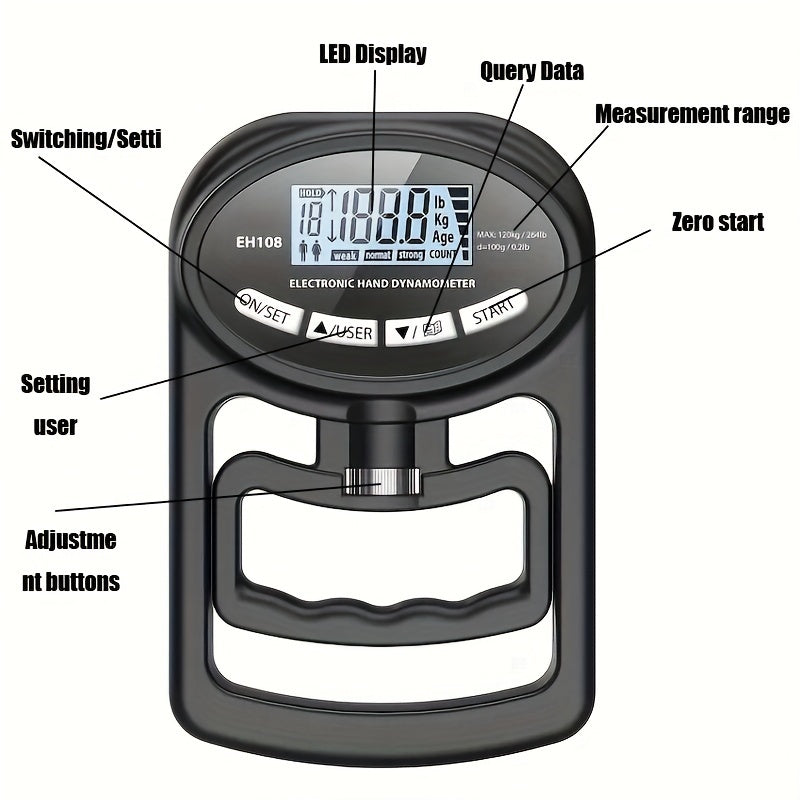 DRASPOTEE Electronic Hand Grip Strength Trainer For Exercise And Training