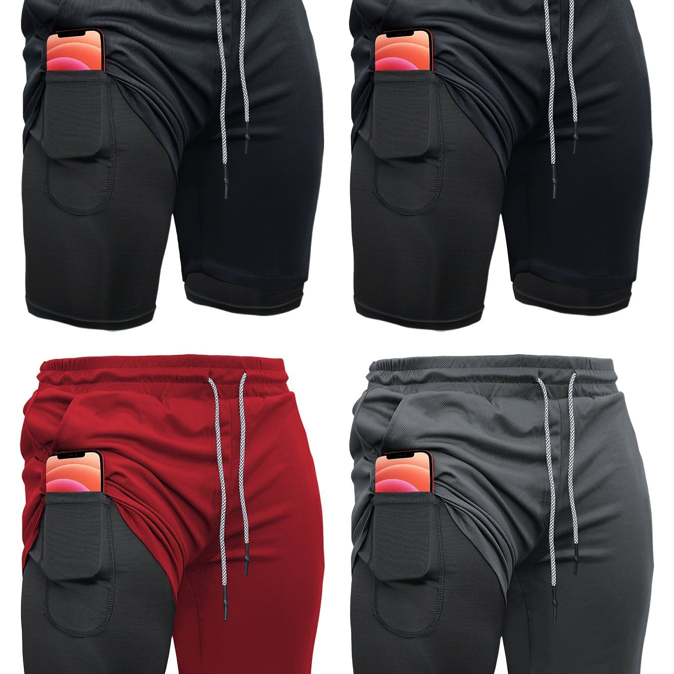 OEBLD Running Shorts Mens 2-in-1 For Summer Training