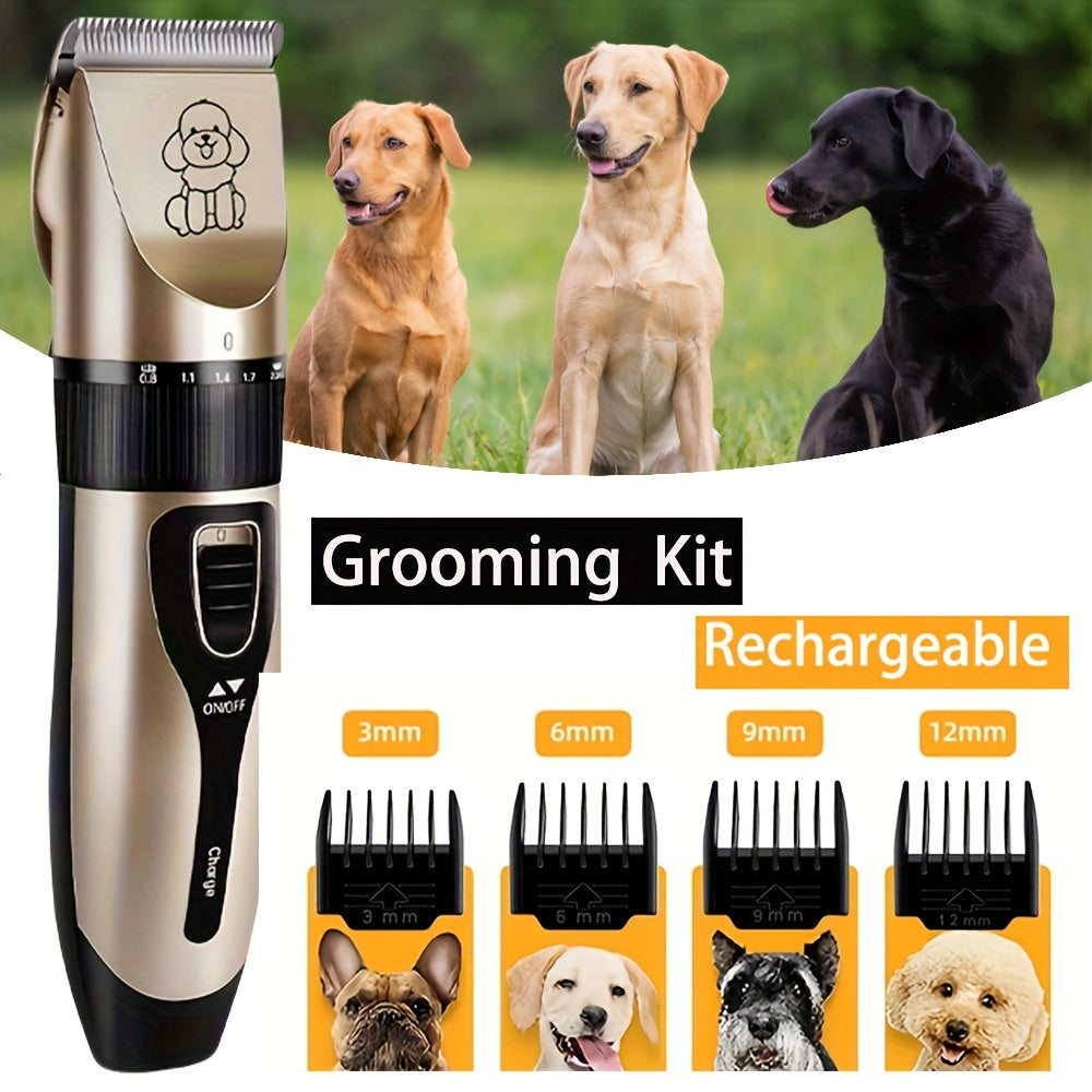 Pet Grooming Kit USB Rechargeable 4-in-1 Low-Noise Cordless