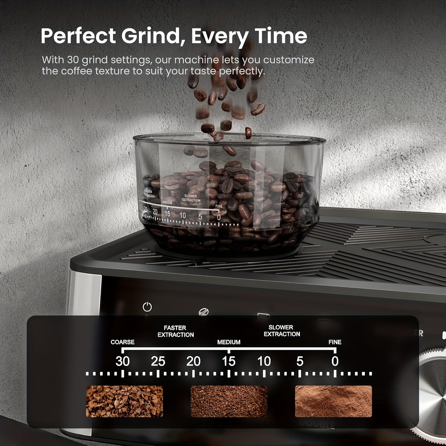 CRZOE Espresso Machine With Powerful Built-In Grinder