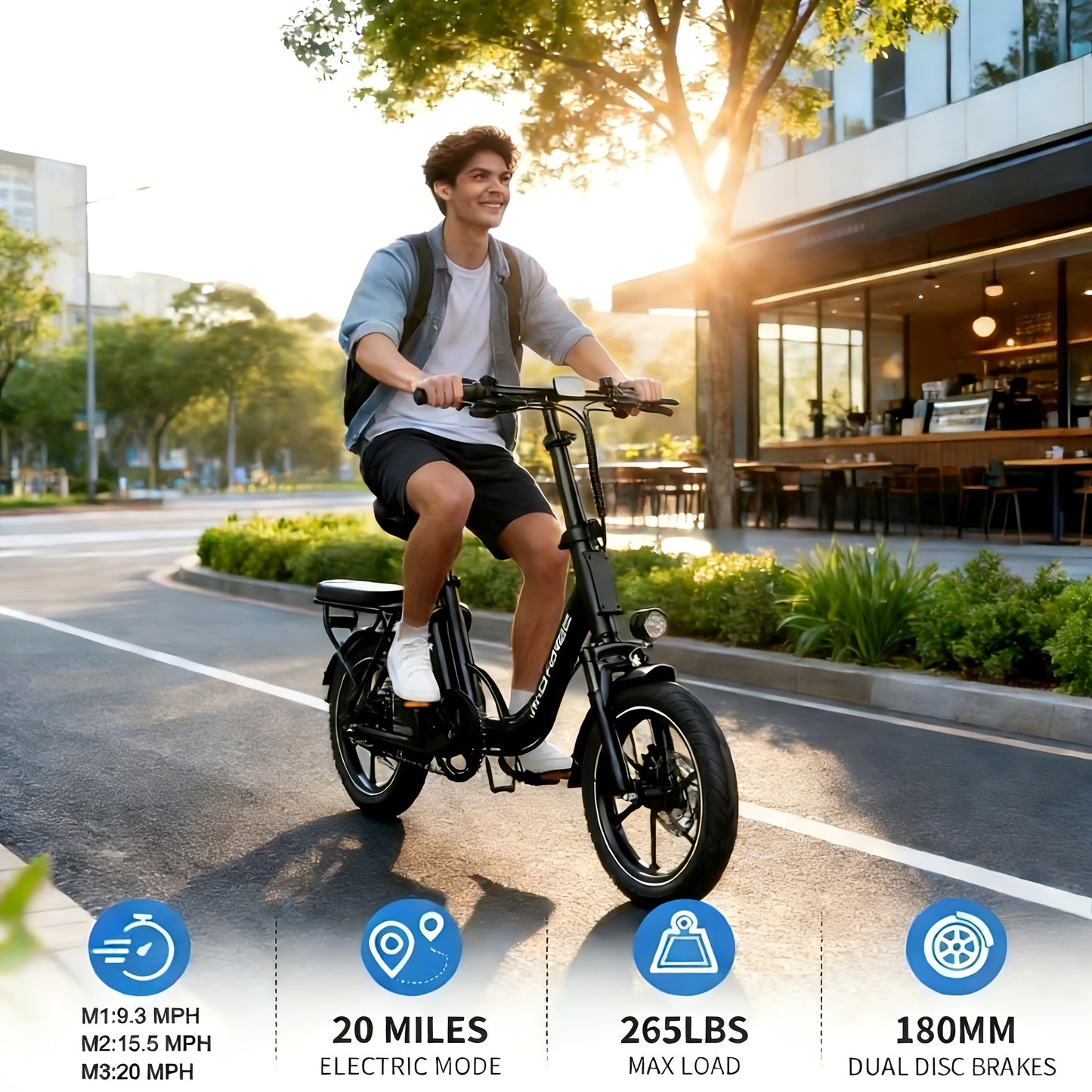 WINDHORSE Folding Electric Bike 2-Seater With Shock Absorption