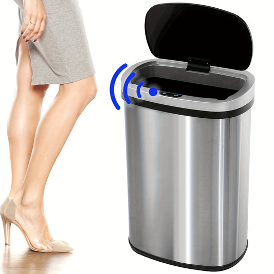 DOPINMIN Trash Can Brushed Metal Finish For Kitchen