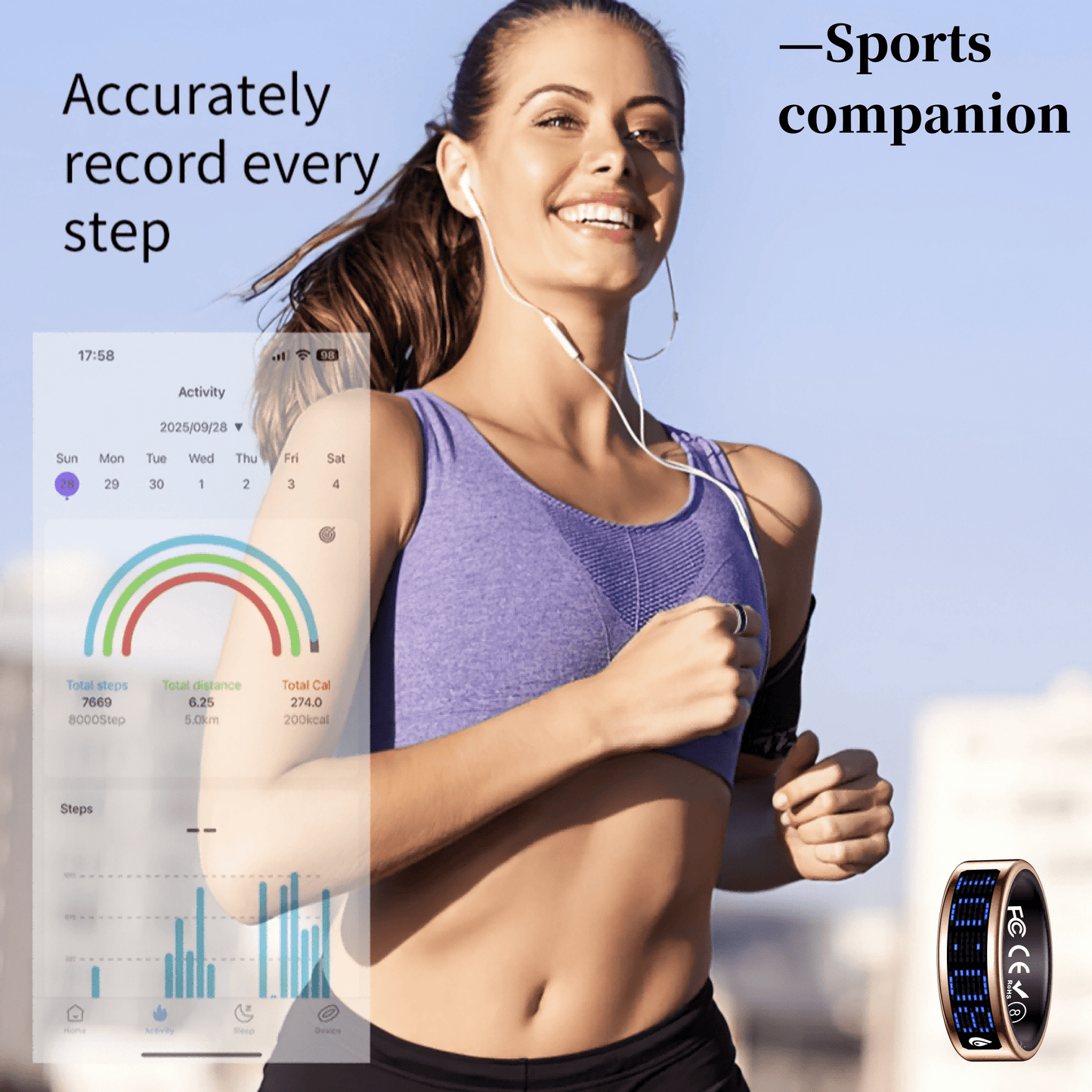 Smart Rings for Men And Women - Digital Display And Charging Dock, Pedometer, Sports Health And Sleep Tracker, Call Display Supported, Compatible with iPhone And Android, IP68 Waterproof Smart Ring, Valentine's Day/Mother's D