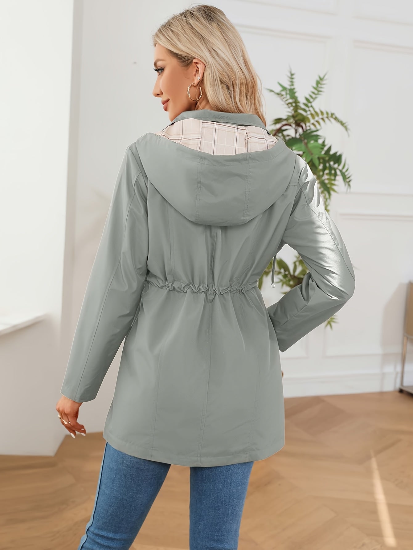 KTILG Women's Hooded Raincoat Lightweight Water Resistant