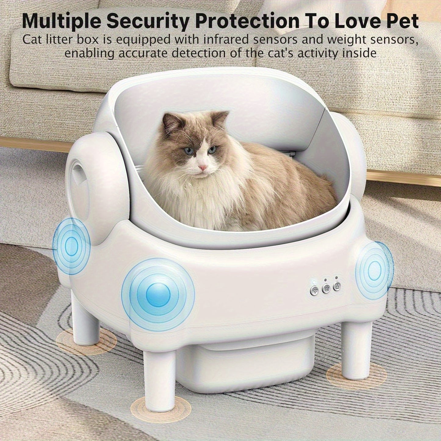Self-Cleaning Litter Box App-Controlled Large Capacity