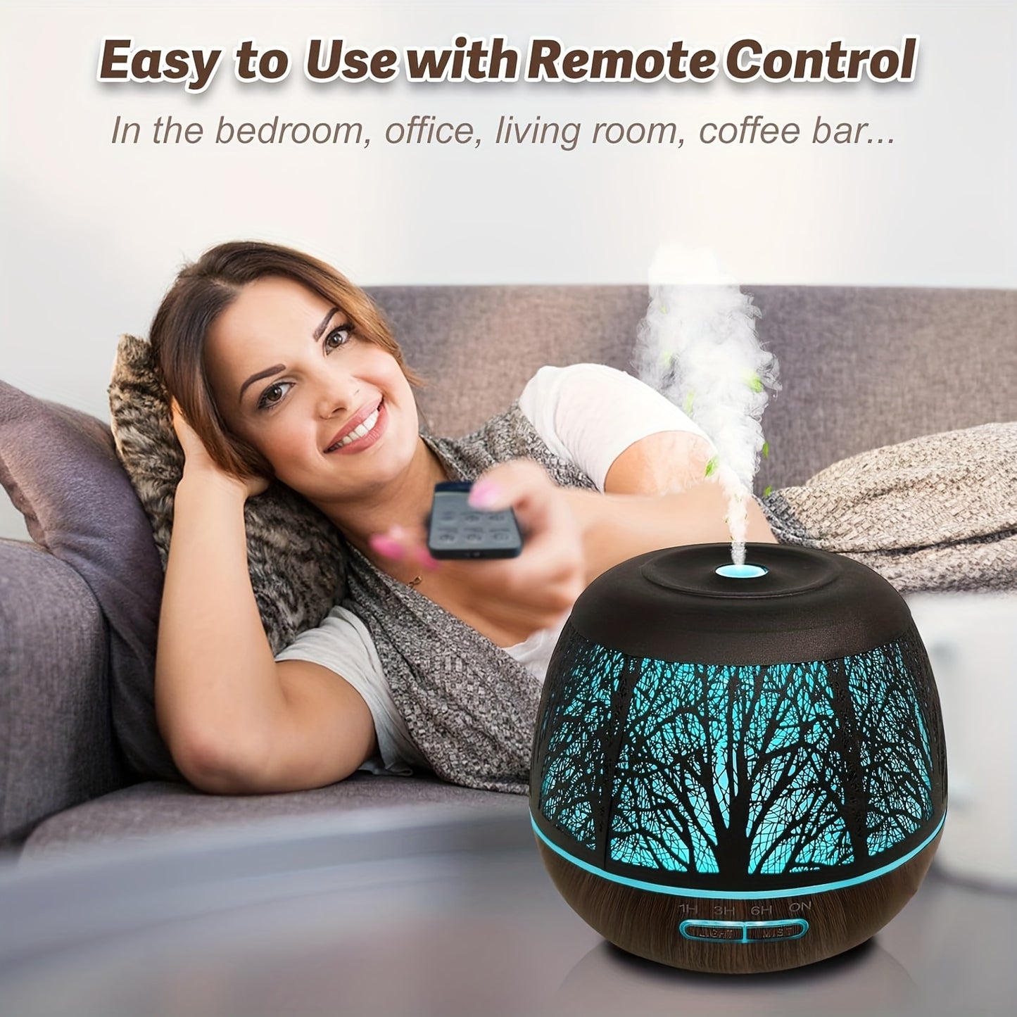 NANAROCCID Metal Aromatherapy Diffuser With 7-Color LED Lights