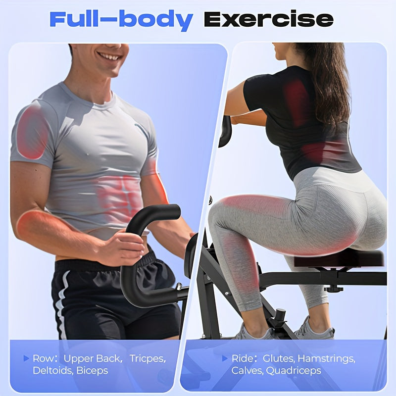A Rowing Machine Designed for Women, Perfect for Home Workouts, Featuring a Rodeo Core Exercise Function, a Weight Limit of 330 Pounds, And Adjustable Resistance. It'S Foldable And Suitable for Working Out Your Abs, Back, Wit