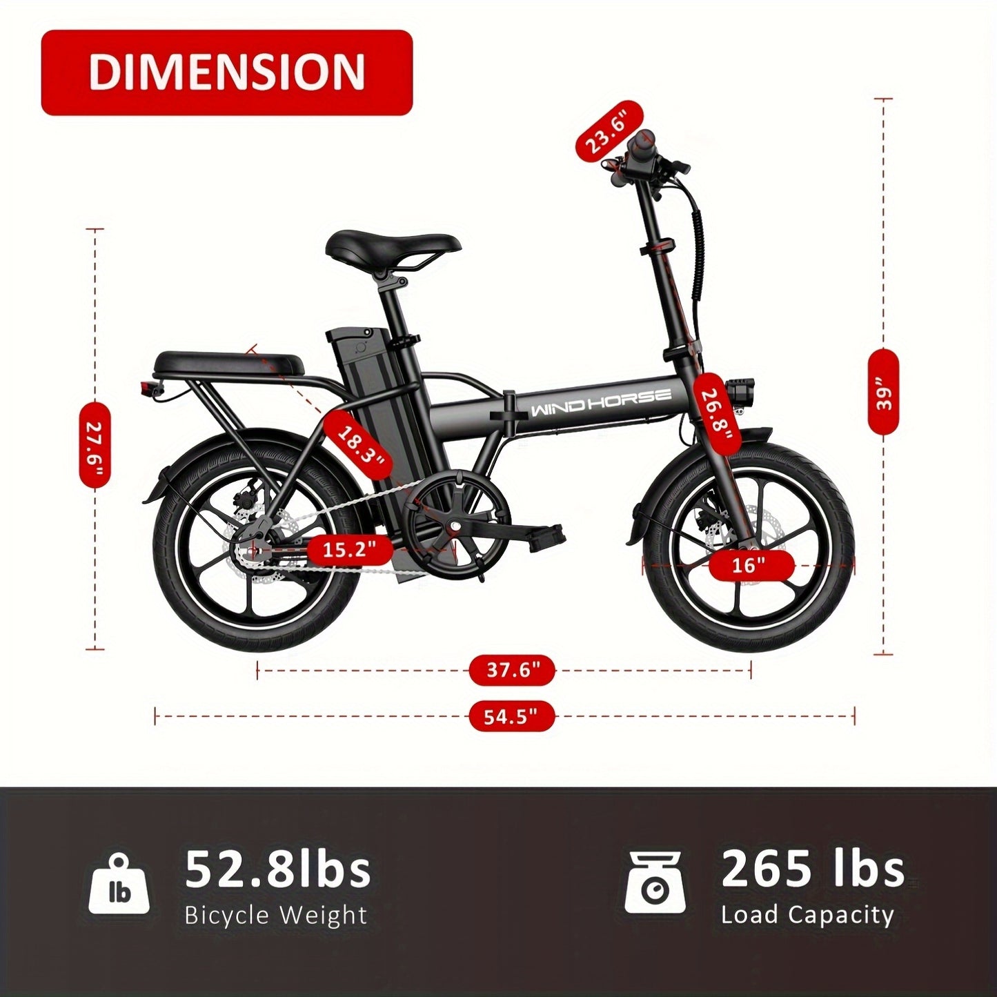 WindHorse Foldable Electric Bicycle For Commuting Daily