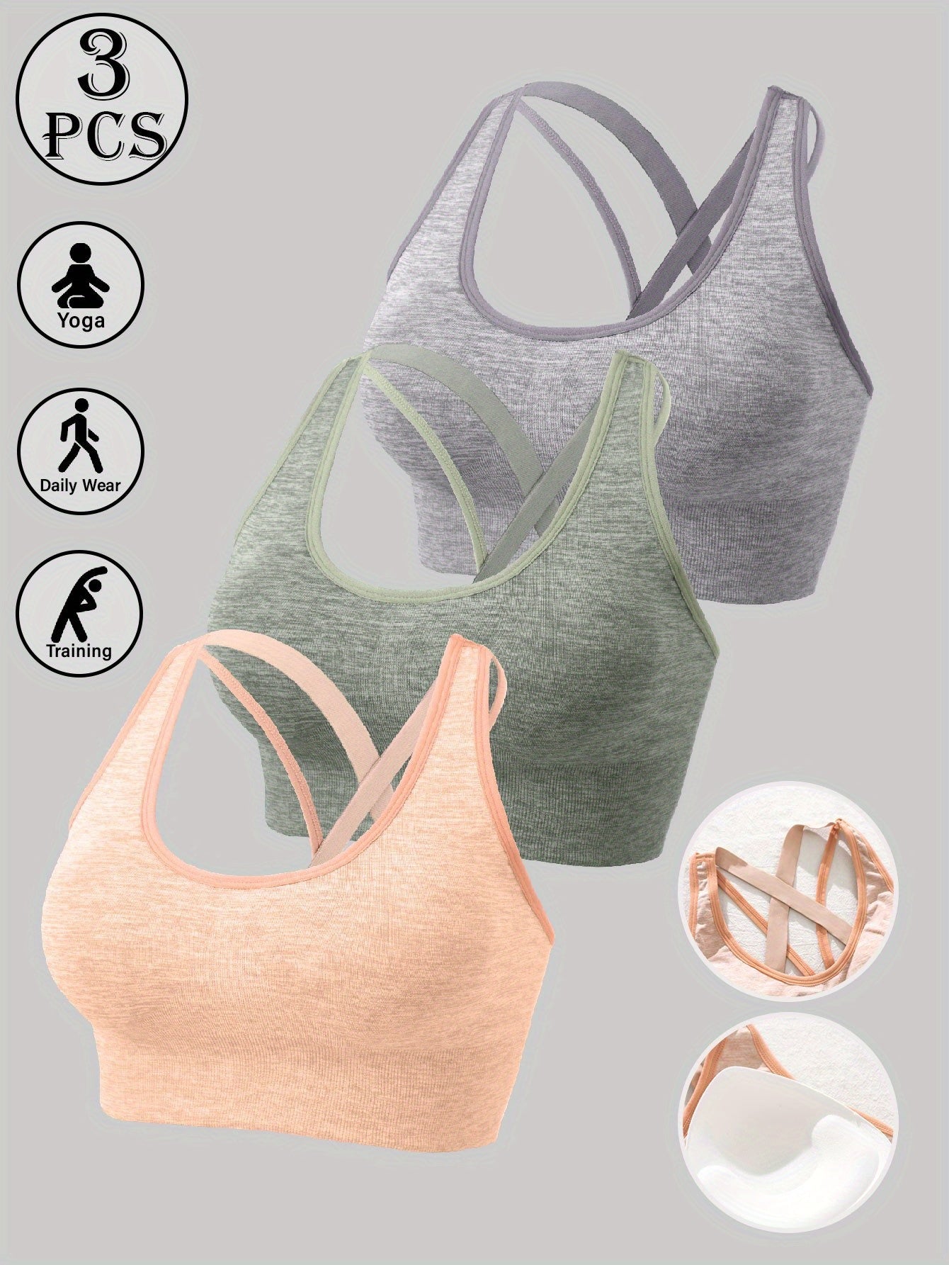 Sports Bra Full-Coverage High-Impact Support For Yoga