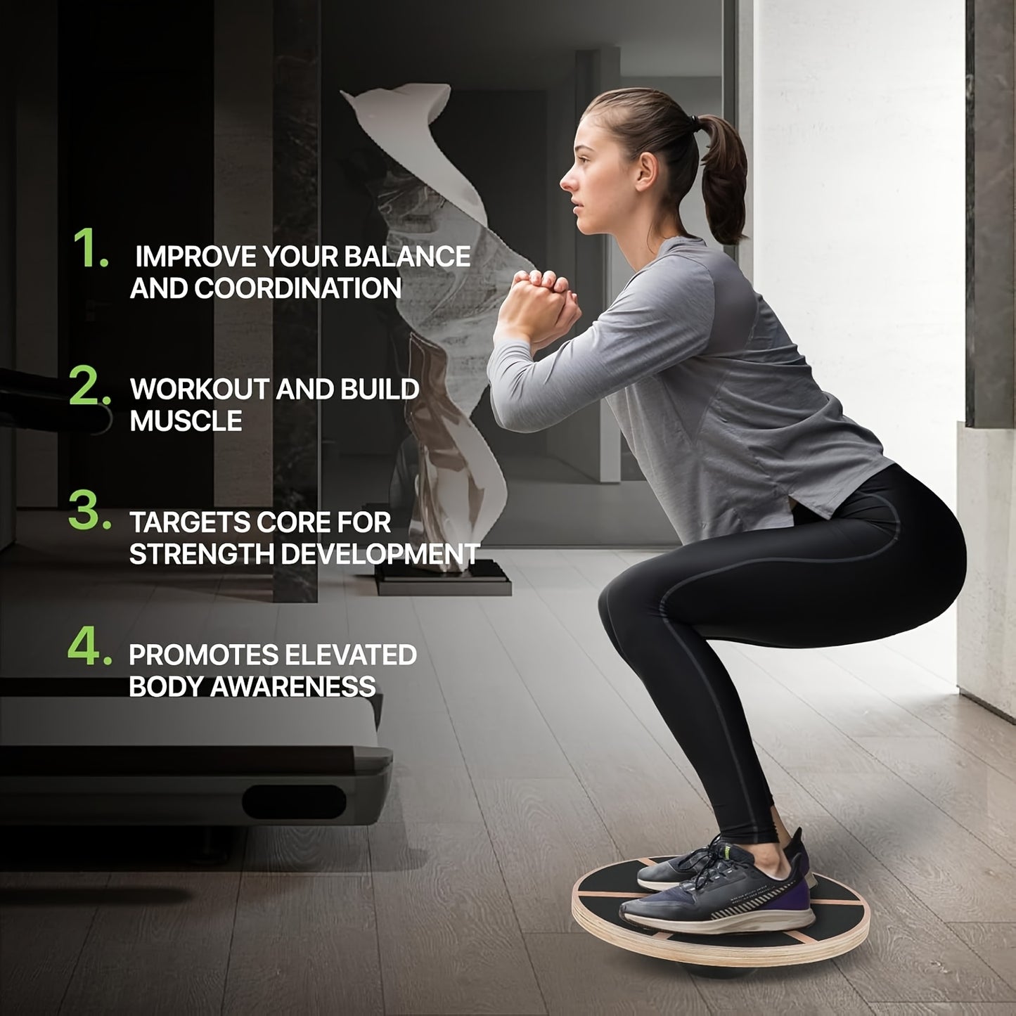 15.6'' Multifunctional Wooden Wobble Balance Board - 360° Rotating Stability Trainer with Non-Slip Surface | Full-Body Core Workout & Physical Relax | Home Gym & Rehabilitation Essential