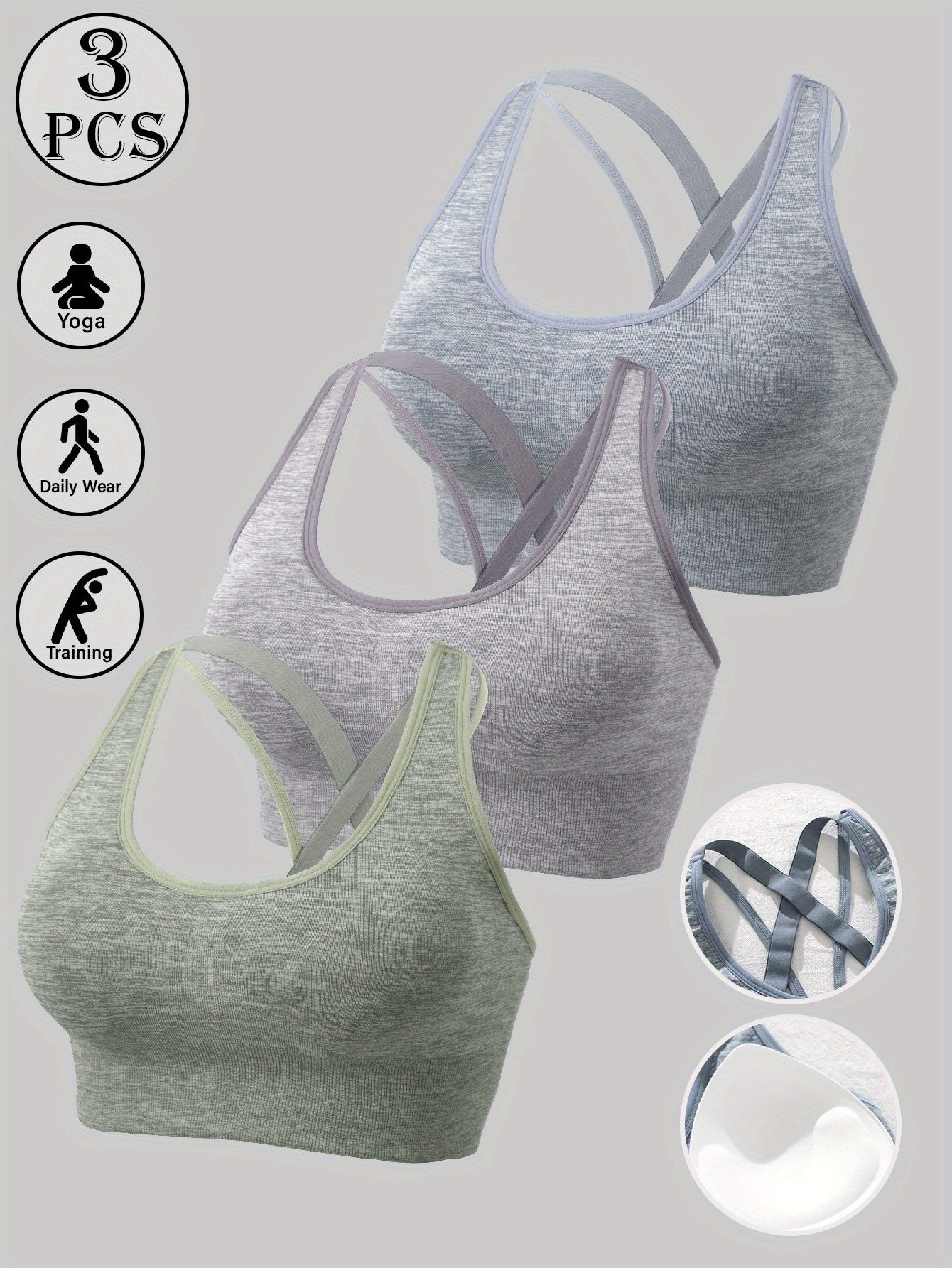 Sports Bra Full-Coverage High-Impact Support For Yoga
