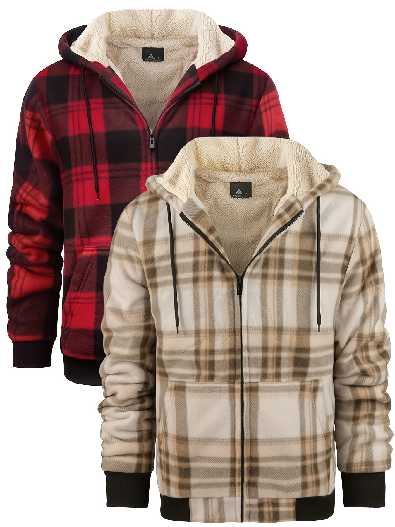 Men's Hooded Jacket Flannel-Lined Winter Outerwear Casual