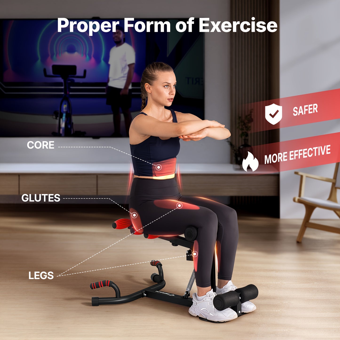 MERACH Deep Squat Machine for Women, Adjustable Glutes Trainer Machine, Core & Leg Exercise, Push Up Workout Equipment At Home Gym
