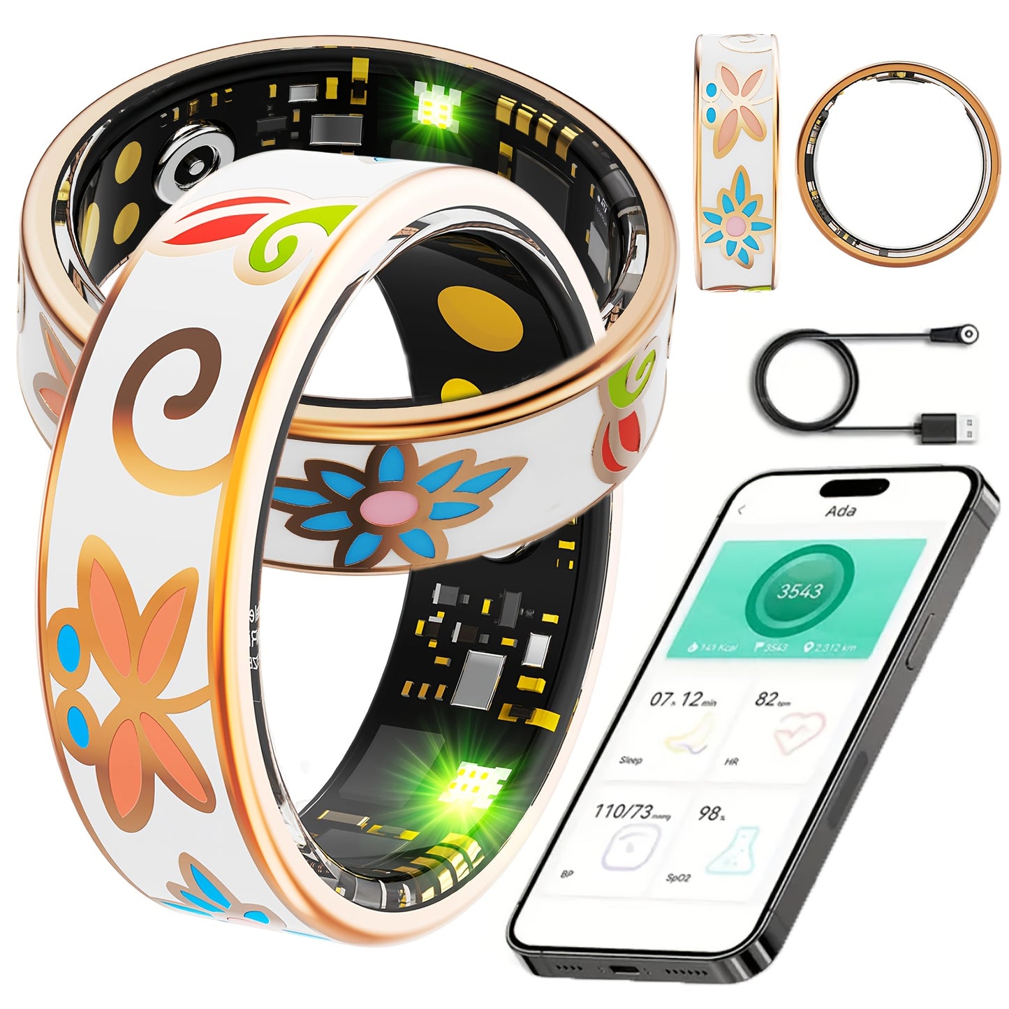 Smart Ring Sleep Monitor For iOS Android Wearable Tech