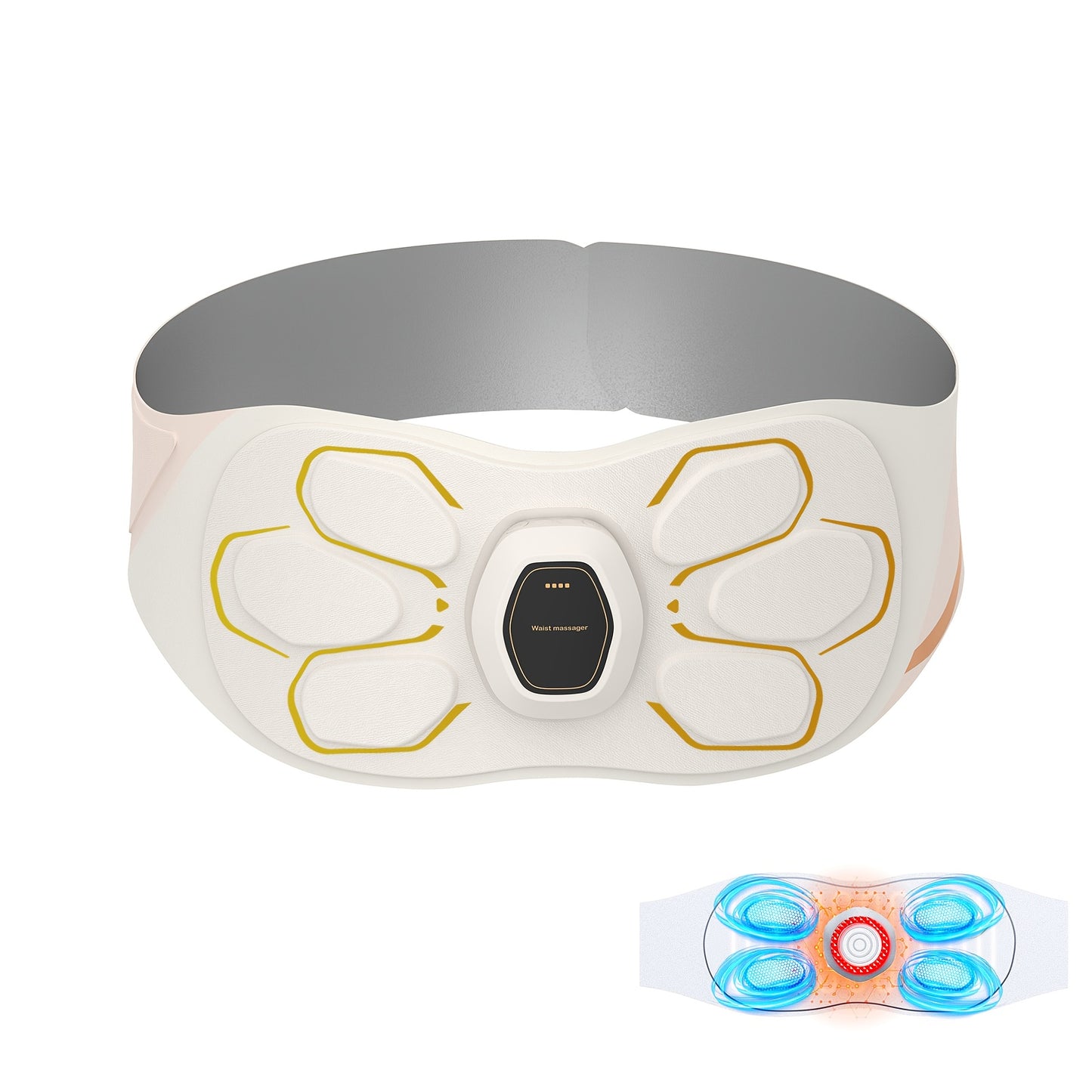 FDA Cleared - Ab Stimulator Muscle Toner, Ab Belt Muscle Stimulator with Redlight & & Vibration, Abs Stimulator Abdominal Training Massager for Stomach Smooth & Firm, Helps Reduce Belly Fat & Cellulite, Lower Back Massager fo