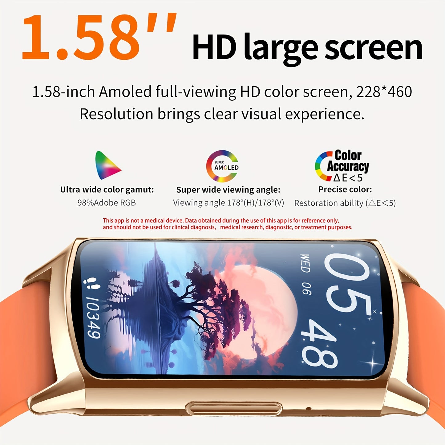 SGDDFIT 1.58inch AMOLED Smart Watch For Women & Men - Wireless Fitness Tracker With Call Integration, Sleep Monitor, Activity Tracker, Calorie Counter, 240mAh Battery