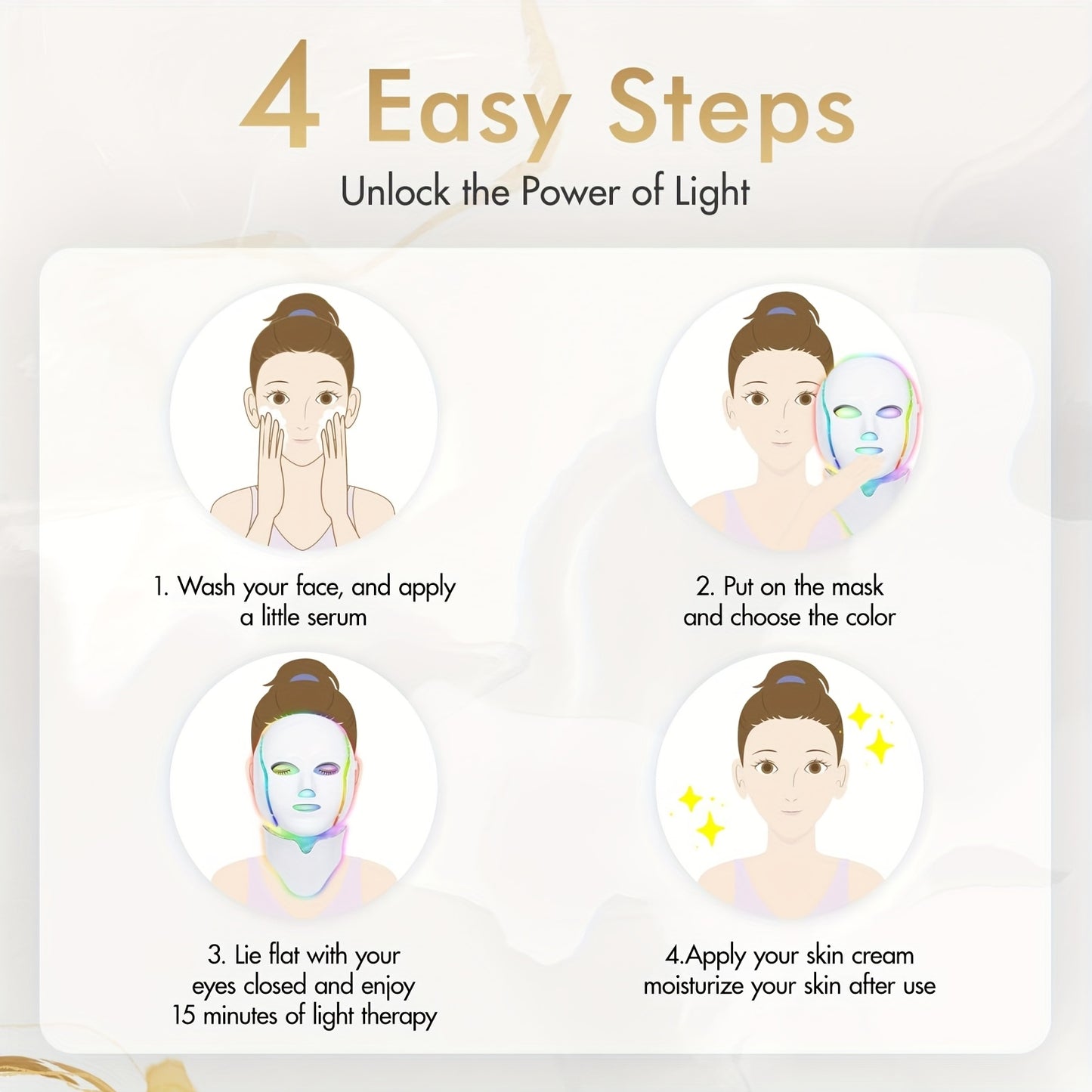 FDA Cleared New High-end Red Light For Face, 7 Colors LED Face Mask Light, Led Face Mask Light At Home, Blue Red Light Mask For Face
