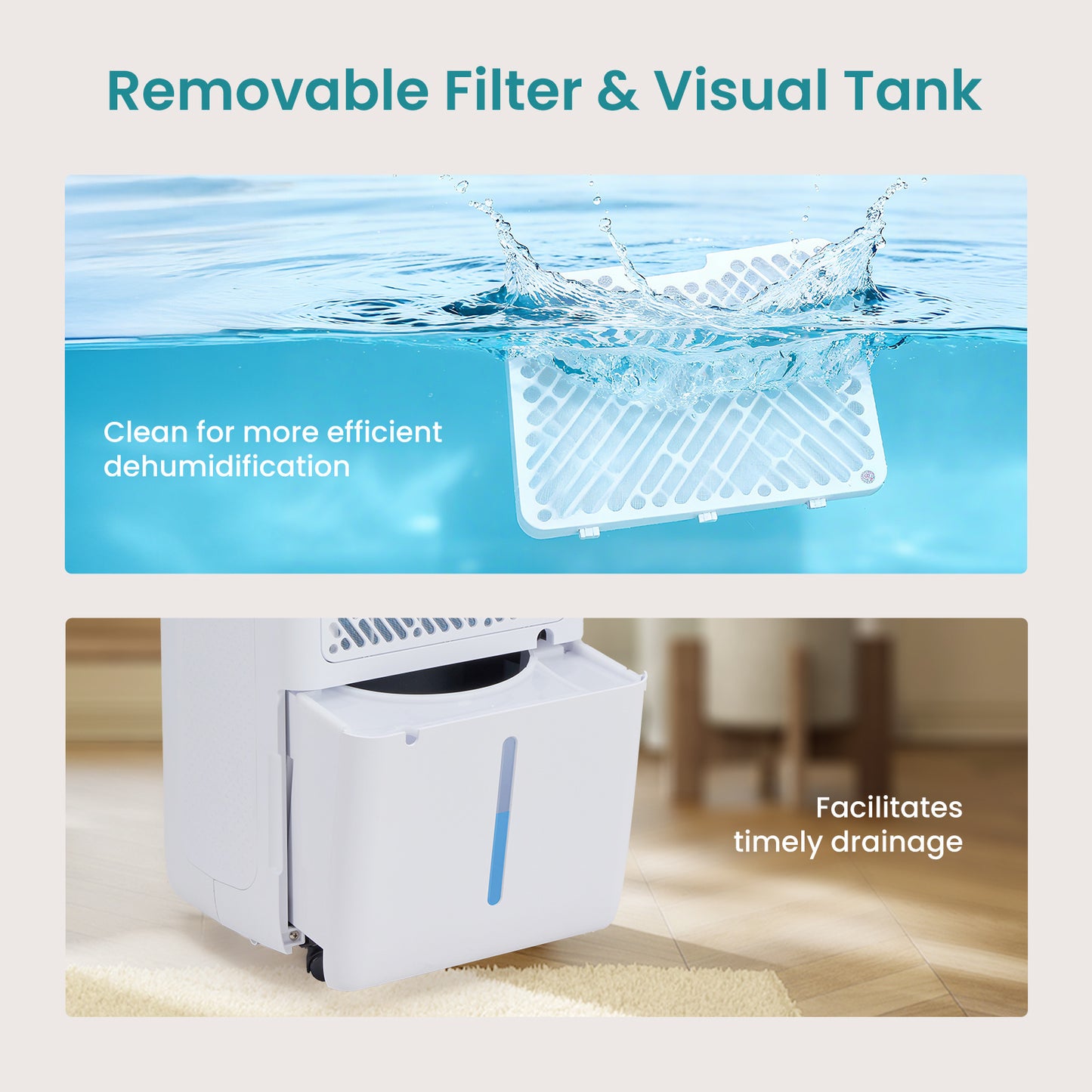 5500 Sq.Ft Energy Star Dehumidifier for Basement with Drain Hose, 50 Pint Portable Dehumidifiers for Home Bedroom Bathroom Large Room, Powerful Moisture Removal and Humidity Control