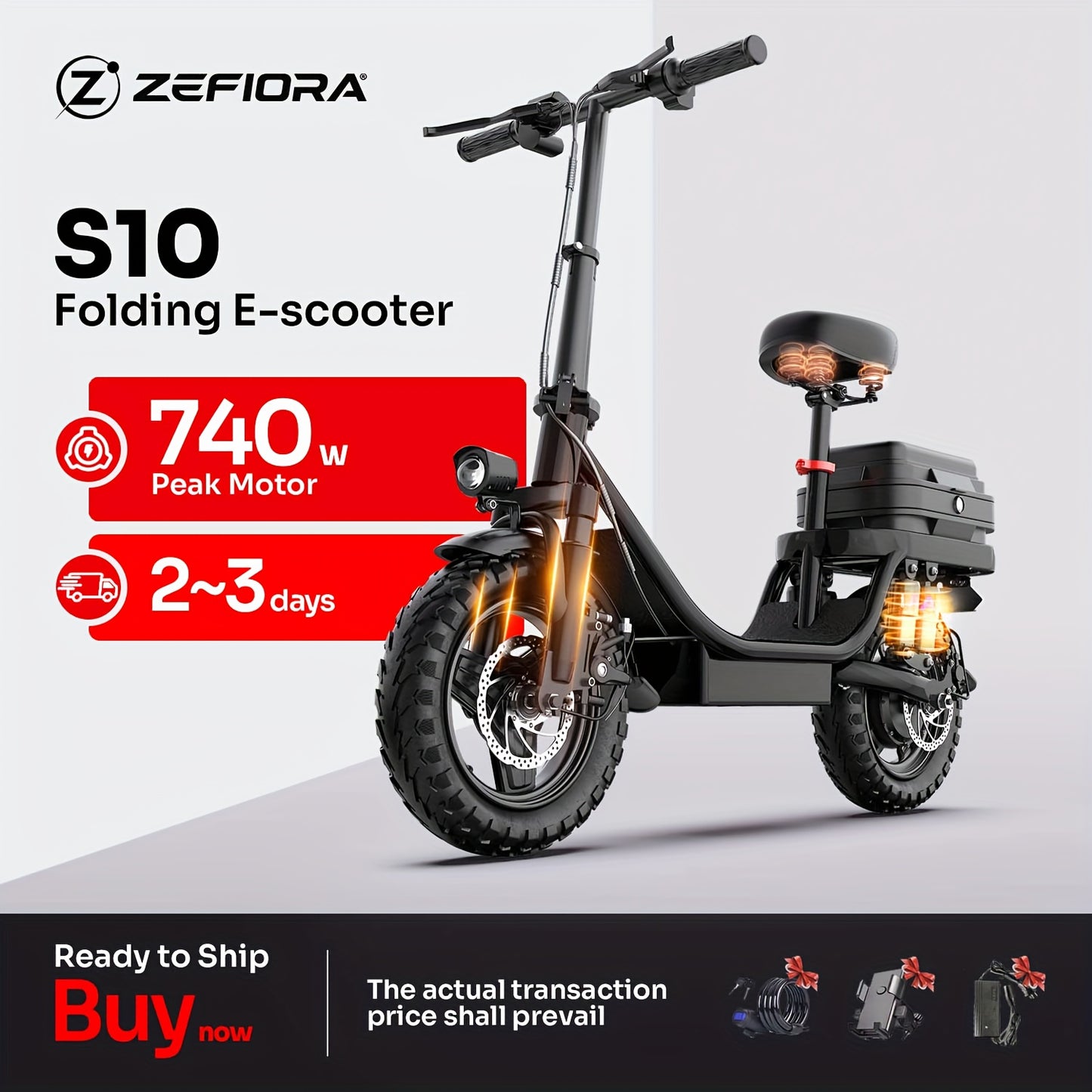 ZEFIORA S10 MAX 740W Peak Electric Scooter, Folding Electric Bicycle for Adults And Teenagers, 14" Tires, 54.6V 8-20Ah Removable Battery, LCD Screen, Puncture-Proof, Front And Rear Lights-Ideal for Commuting And Outings, The