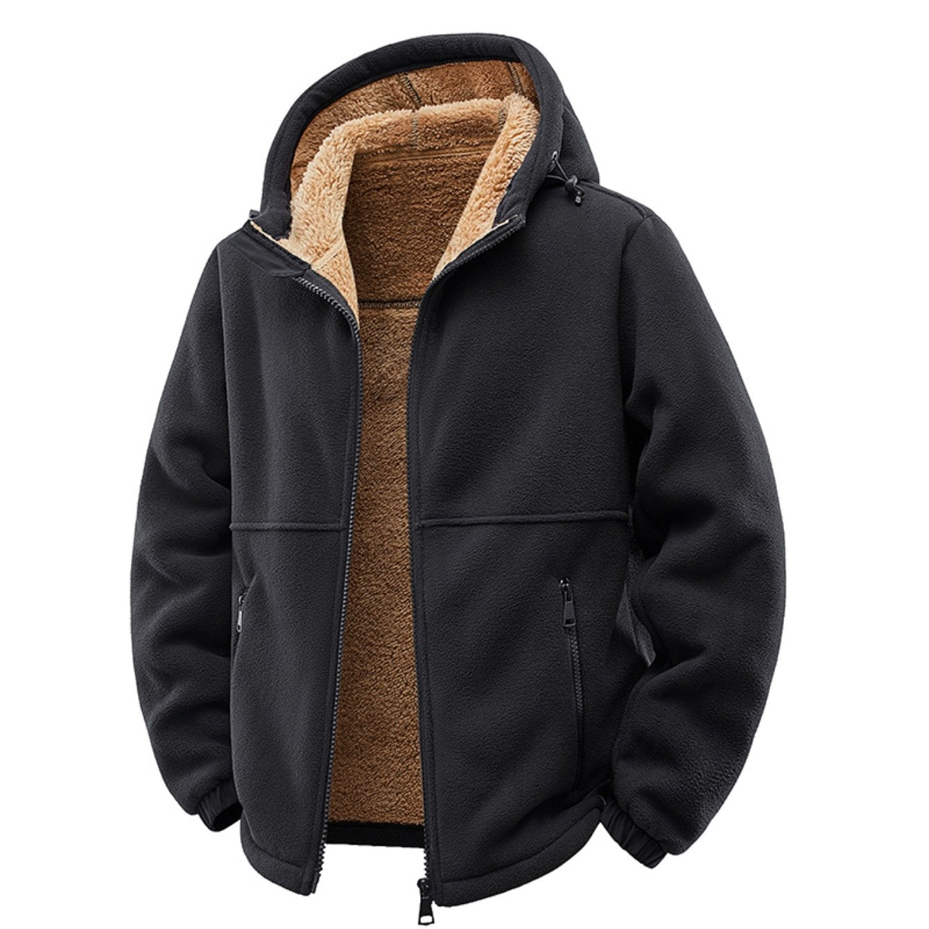 Men's Jacket Front Zipper Cozy Everyday Outerwear For Cold Weather
