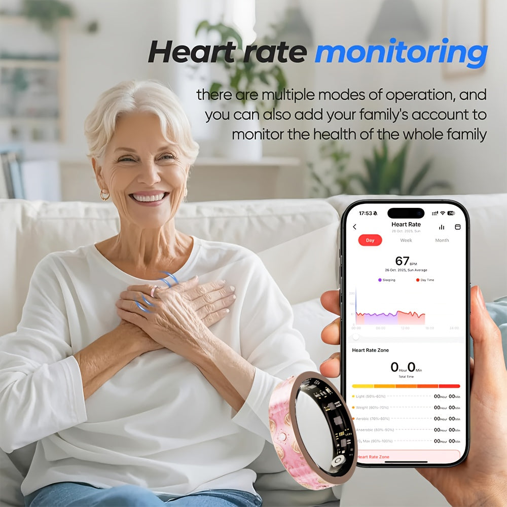 Smart Ring for Women - Activity Ring and Fitness Tracker with Step, Distance, Calorie, Menstrual Cycle Tracker, Health Rings for iPhone Android, No Subscription Fee, IP68 Waterproofing Intelligent Ring - Ideal Gift for Mom/Gi