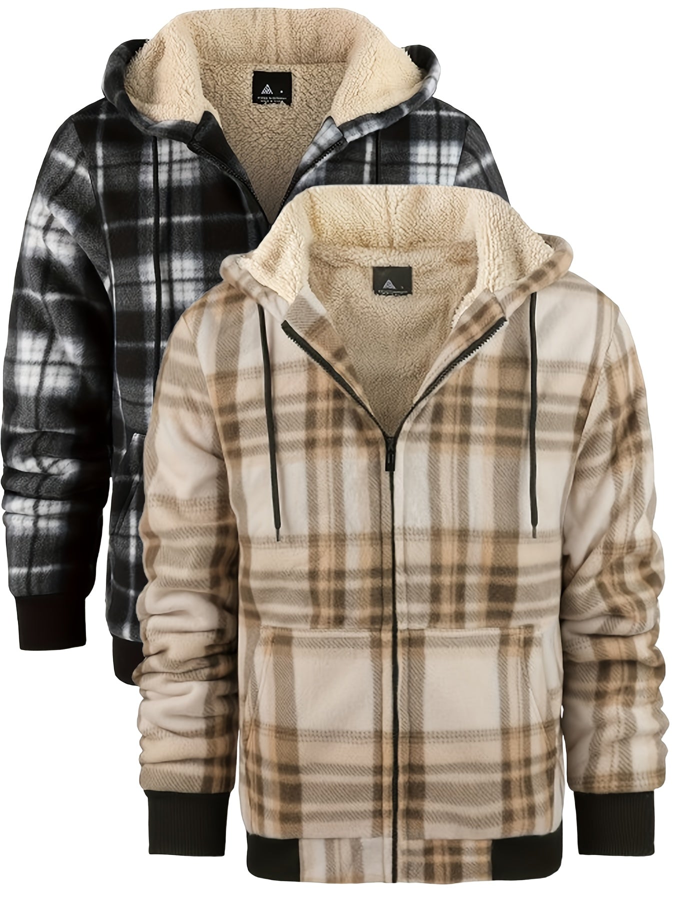 Men's Hooded Jacket Flannel-Lined Winter Outerwear Casual