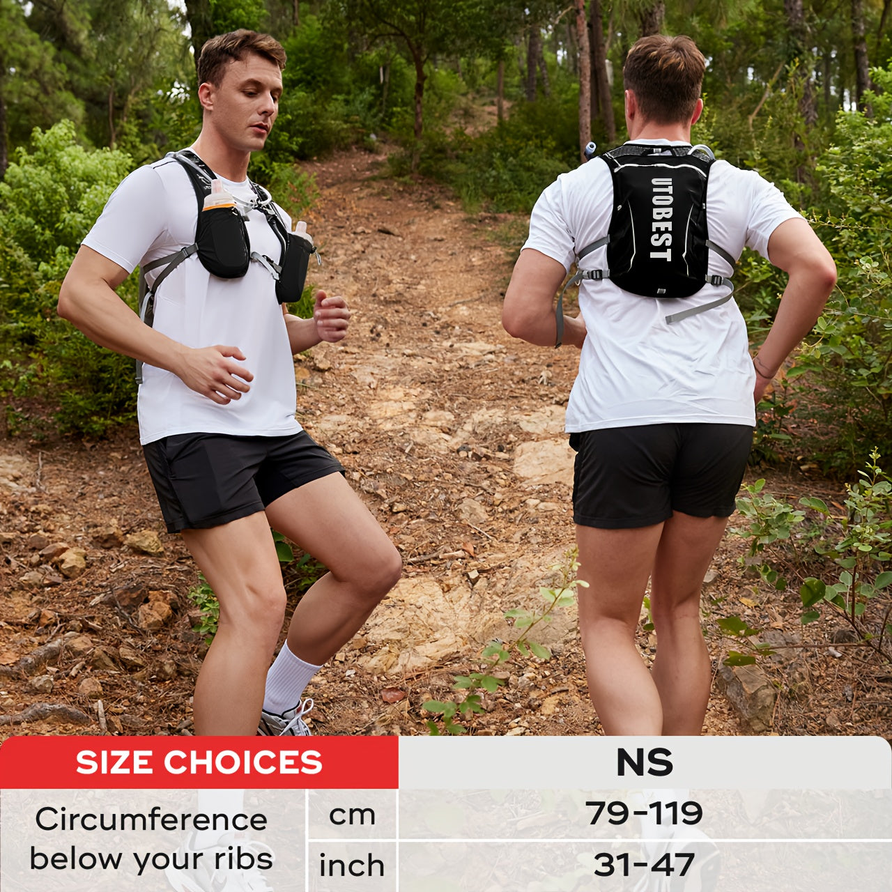 UTOBEST 5L Lightweight Multi-pocket Outdoor Running Vest Hydration Backpack Suitable For 1.5L Water Bladder