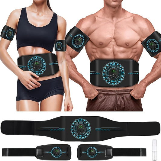 3-in-1 EMS Muscle Stimulator | 8 Modes & 20-Level Intensity, Toner Belt Abs Stimulator, Rechargeable Battery, USB Powered by MOOD LIGHT