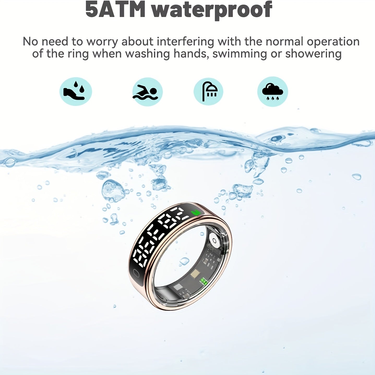 Smart Health Ring Titanium Alloy With Display