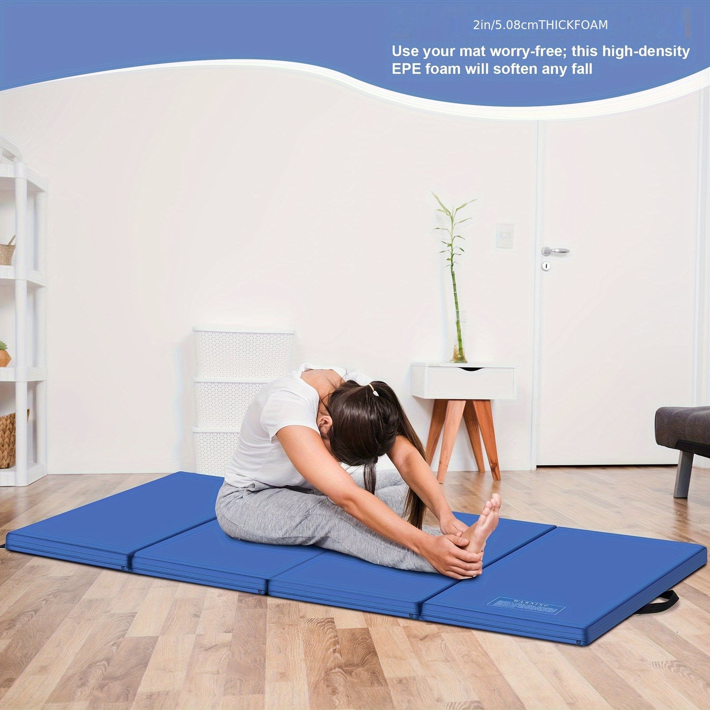 NETAJE Folding Gymnastics Exercise Mat EPE Foam Core