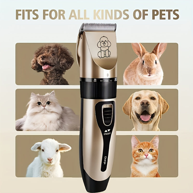 Pet Grooming Kit USB Rechargeable 4-in-1 Low-Noise Cordless
