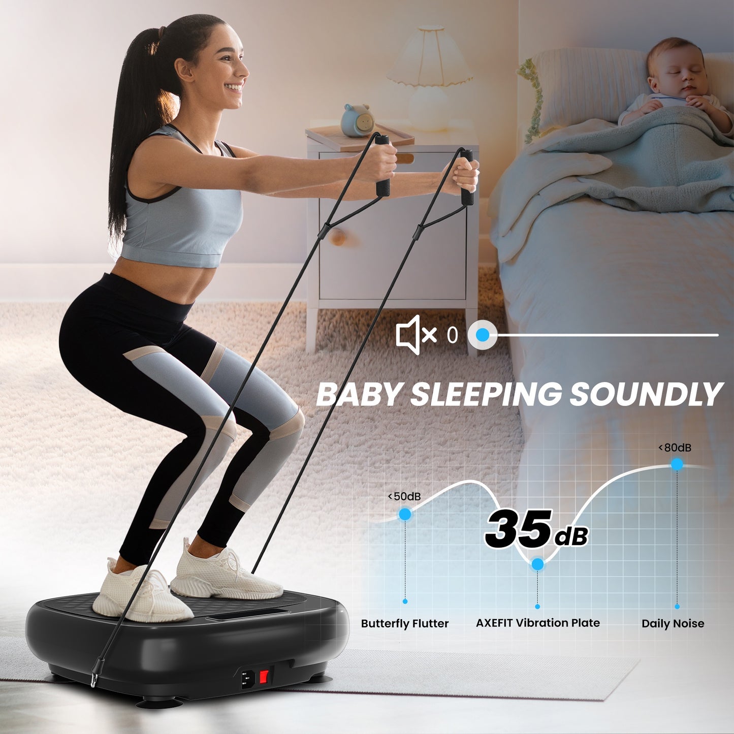 KERDOM Mini Vibration Plate Exercise Machine For Full-Body Workouts, Low-Noise Fitness Platform Vibrating Shaking, Speed Adjustable Full Body Shaker Workout Vibrate Stand Shake Board Sport Gym Fat Burner, Home Exercise, Space