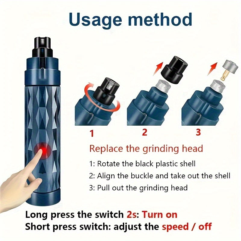 Dog Nail Grinder 2-Speed Rechargeable LED Light for Pets