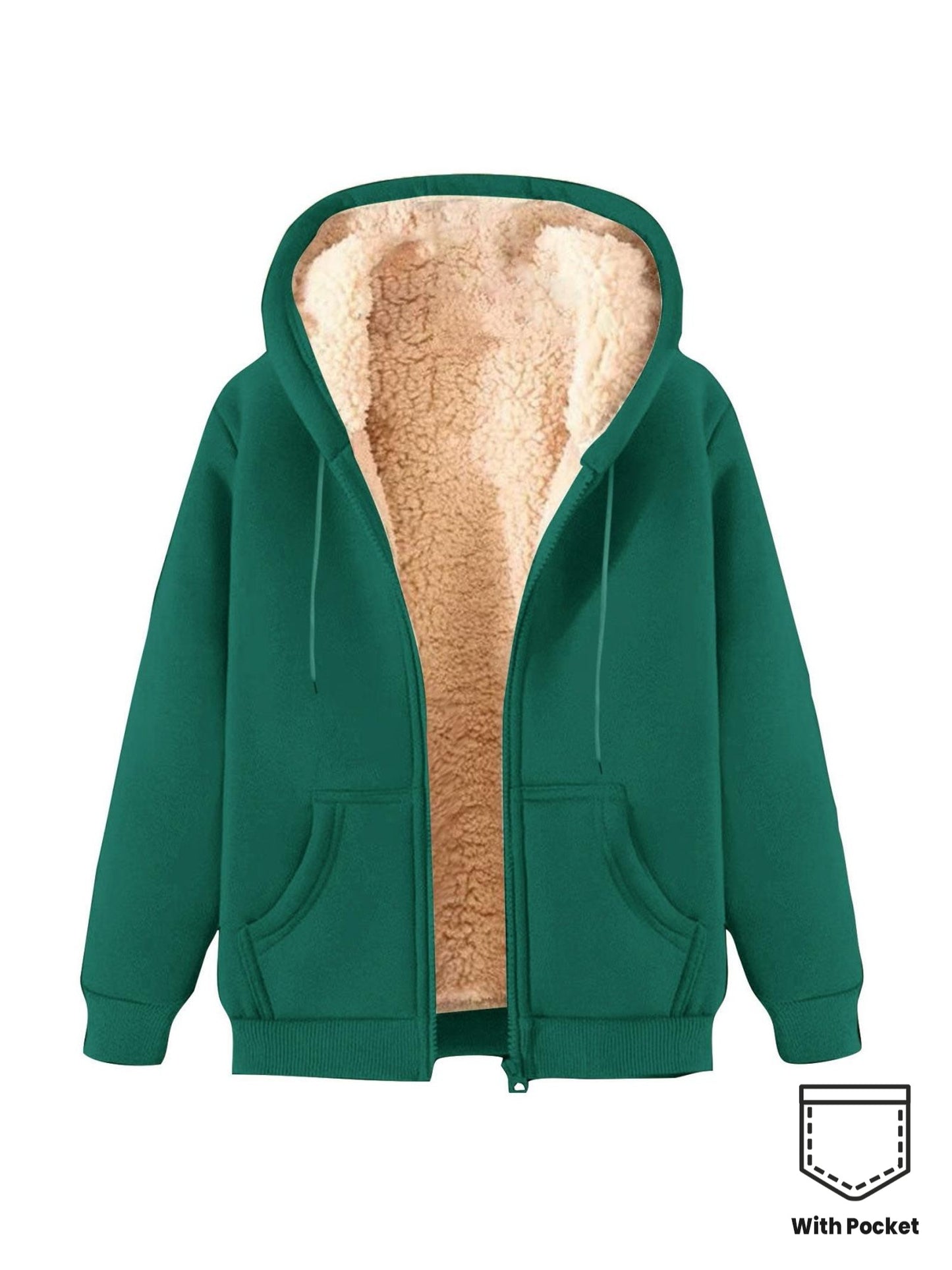 JASKFLY Women's Lined Full-Zip Fleece Jacket Hooded