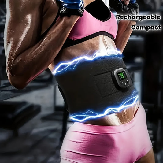 Abdominal Muscle Trainer - USB Rechargeable, Home Fitness Equipment, Fitness Belt for Abdominal Massage Training, Muscle Massager with Abdominal Training Function, Core Workout, Ergonomic Design, Portable Equipment, Rechargea