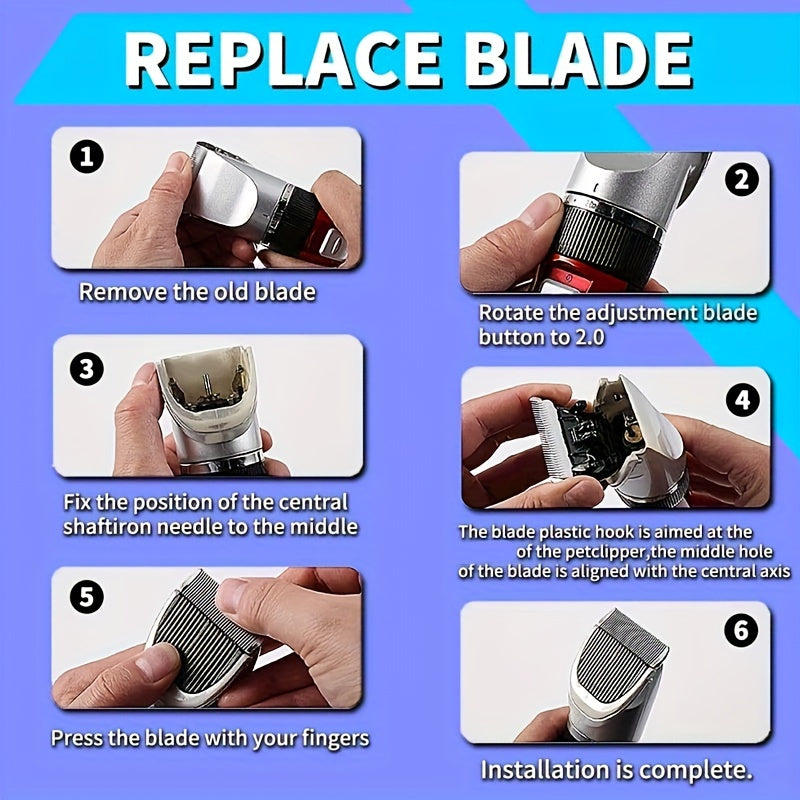 Docal Clipper Replacement Blades Ceramic Stainless Steel For Dogs