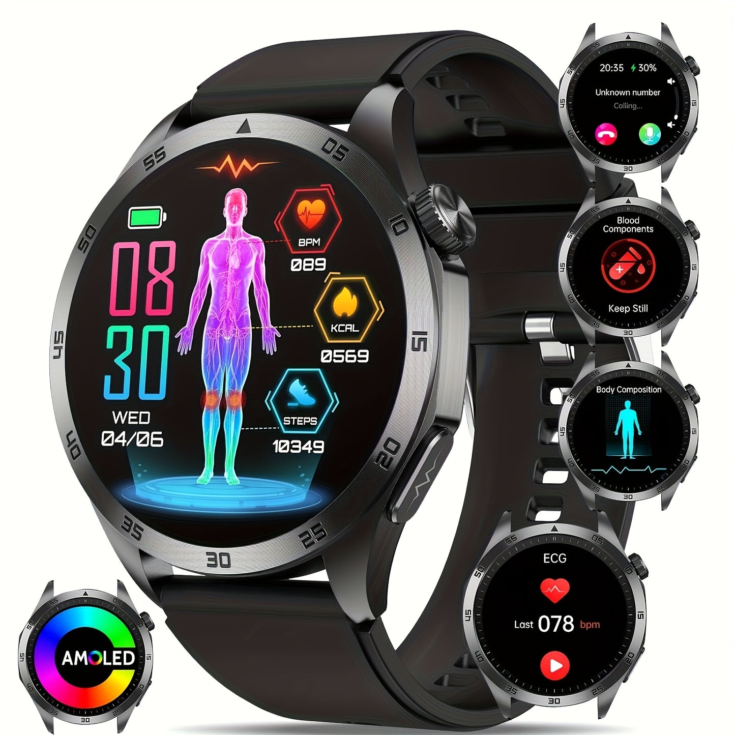 YYKY Smartwatch With 380mAh Battery And AMOLED Display