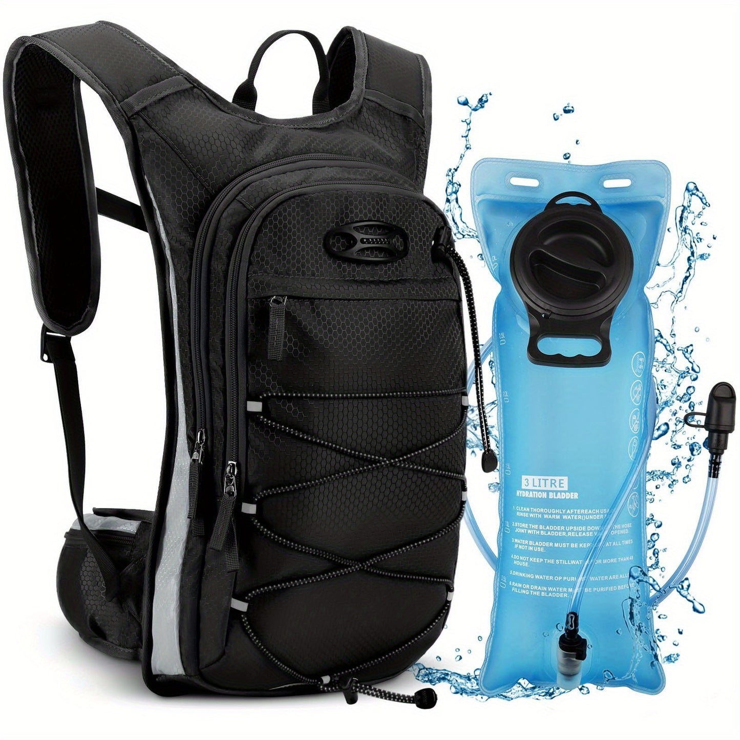 4.76gal Hydration Backpack, Insulated Hiking Water Backpack With 101.44oz TPU Water Bladder, Lightweight Hiking Running Cycling Pack, Breathable Daypack For Men & Women