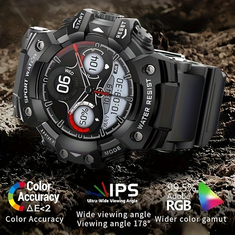 Smart Watches for Men (Answer/Make Call), Outdoor Watch with LED Flashlight, 1.32" TFT Screen Watch, 100+ Sport Modes, SOS, Sleep Tracker, Fitness Watch Health Watch for iPhone/Android - Cool Gifts for Men