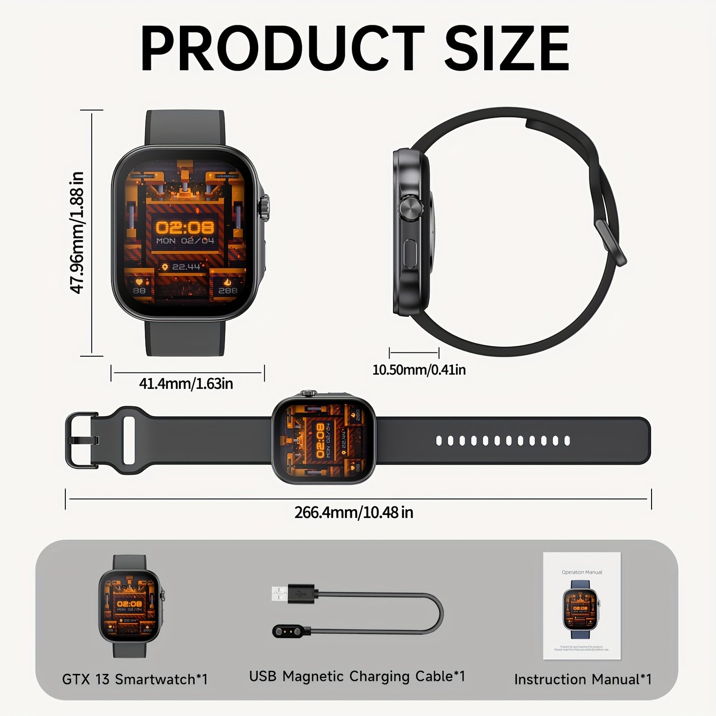 Smart Watch Full Touch HD Display, 100 Sports Modes