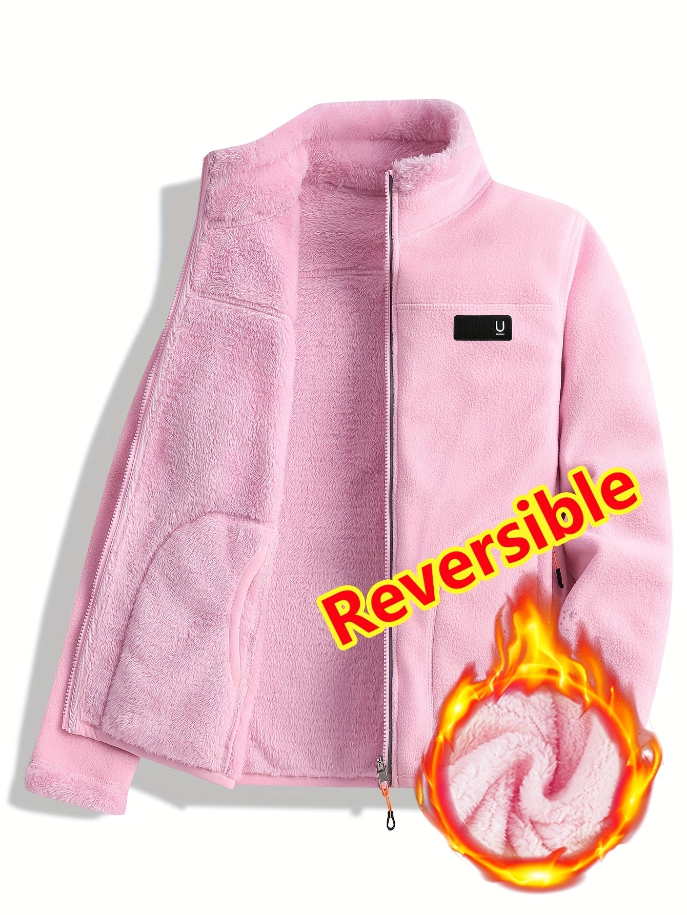 Jacket Reversible Fleece For Fall And Winter Daily Wear