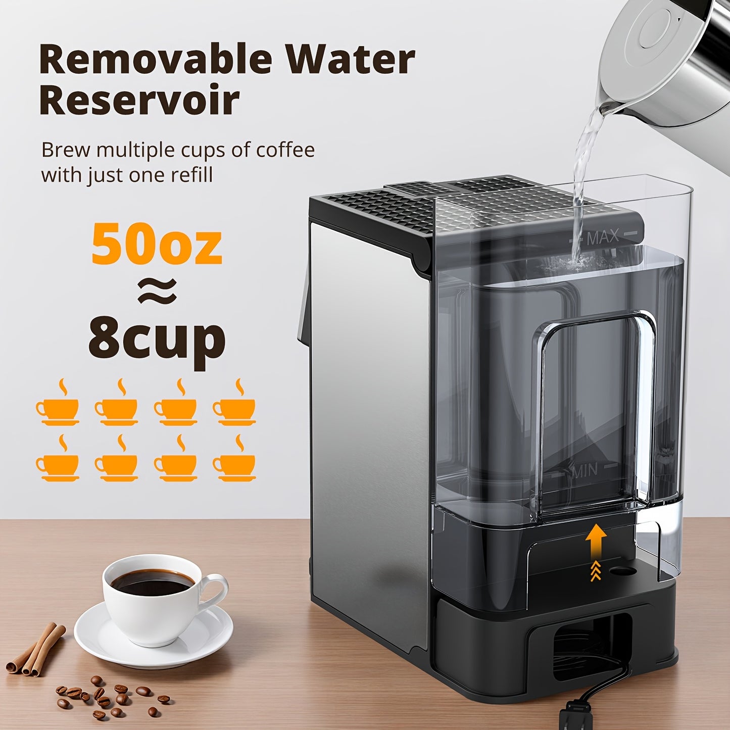 All-In-One Coffee Maker With 5 Grind Settings And K-Cup Compatibility