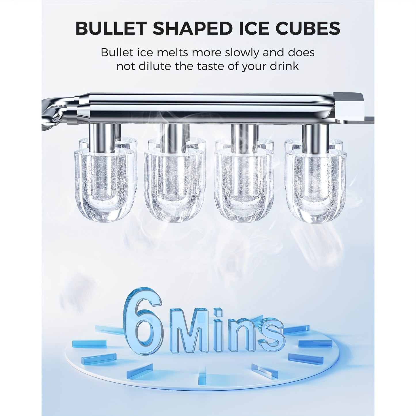 [Fast Ice Maker] Fast 6-Minute Ice Making, Compact Countertop Ice Maker Machine | Produces 26 lbs/24H, with Scoop, Basket & Self-Cleaning, Portable Design with Handle, Ideal for Home, Parties, RV, Camping, Kitchen - Energy-Ef