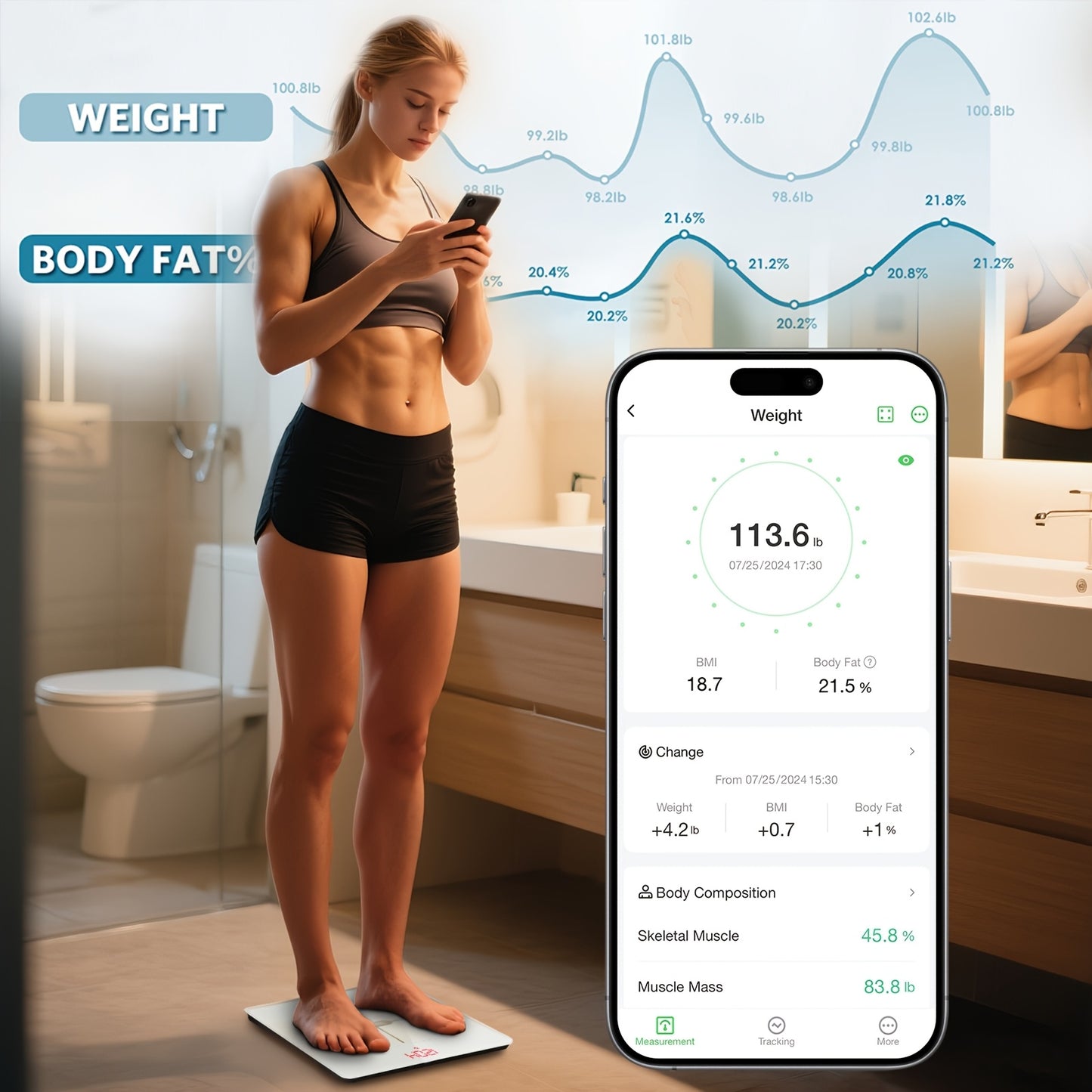 Arboleaf Fitness Body Scale With Wi-Fi Sync And 14-Parameter Analysis
