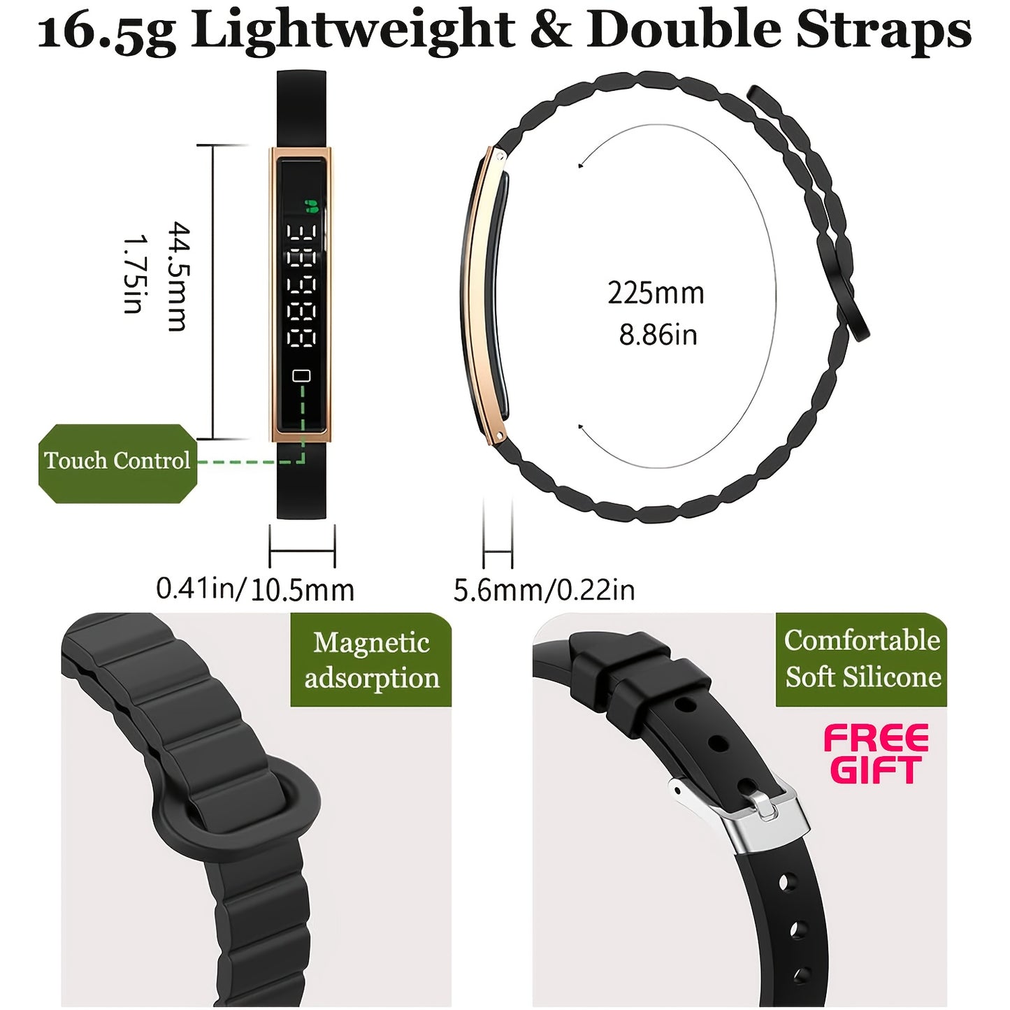 Smart Bracelet Fitness Tracker With Display Health Monitor